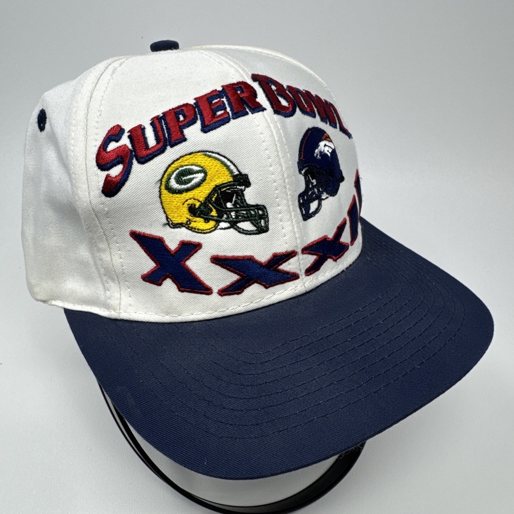 Vintage Super Bowl XXXII 1998 Broncos vs Packers Logo7 Snapback‎ Hat Cap - Picture 6 of 14